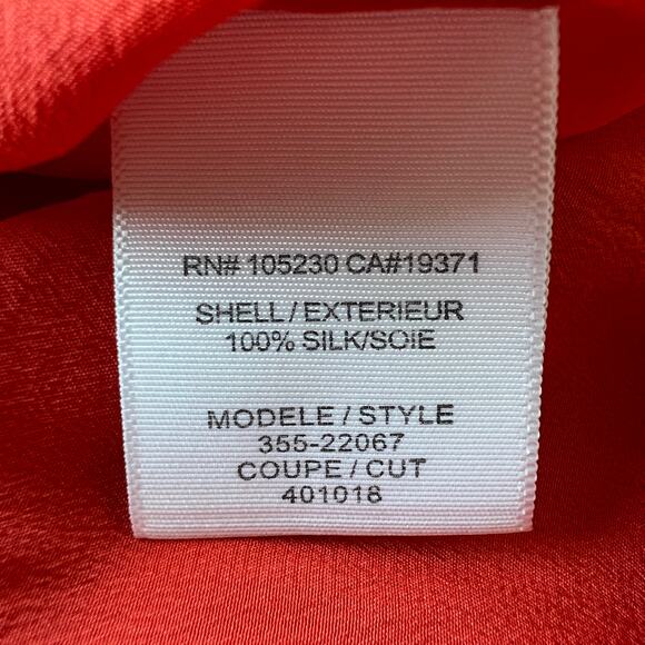 Joie Silk Top Womens Medium Red Flaw - Picture 7 of 11